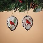 687293433939 Gerson Cardinal Pine Cone Ornaments Set Of