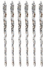 0082469 68937 Enterprises Shimmering Silver Glass Icicle Christmas Holiday Ornaments 008246689379