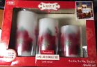 694202256763 Loft Living Set Of Battery Operated Led Flameless Poinsettia Pillar