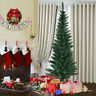 6952938374750 Costway Pvc Artificial Pencil Christmas Tree Slim Green