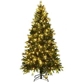 Hct01 6ft Pre-lit Artificial Christmas Tree With 300 Led Lights 711 Branch Tips 6 Ft