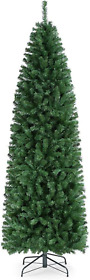 7.5ft Christmas Tree Artificial Pine Slim With Foldable Stand Xmas Holiday Decor