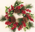 7224 Worth Imports Waterproof Holly Pine Berry Wreath 192427624751