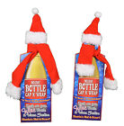 723905913298 Dm Merchandising Set Of 2 Santa Hat Scarf Wine Bottle Wrap Topper Decorative Christmas Gift