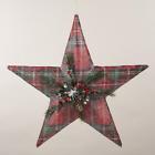 762152211559 Ksa Country Cabin Red Plaid Star Christmas Ornament