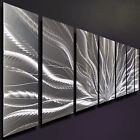 765573608090 Silver Modern Metal Wall Art Sculpture Abstract Hanging