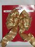 789601134047 Holiday Time Gold Glitter Wired Edge Christmas Gift