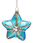 79-80318 December Diamonds Ocean Blue Jeweled Starfish Glass Christmas 807962803188