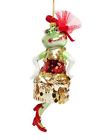 79-80502 December Diamonds Lady Frog In Dress Glass Christmas 807962805038