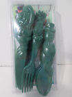 798834014002 Fundimensions Reusable Plastic Eating Utensil Green Christmas Santa