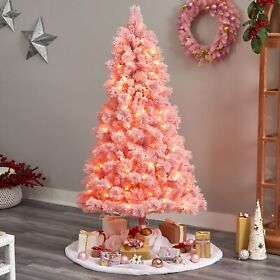 T3029 7foot Holiday Pink Cashmere Artificial Christmas Tree With 300 Led Home Decor