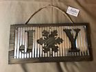 804704570322 Hanna Handiwork Joy Wall Hanging Rustic Wood Tin