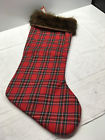 807472578804 Holiday Inspirations Christmas Stocking Red Plaid Faux Fur