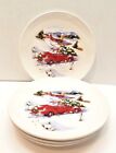 808608049618 Holiday Time Christmas Red Truck Earthenware Salad Plate