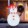 810055361595 Comin Christmas Inflatables Snowman Wearing Striped Scarf Hat