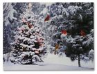 83439 Lighted Picture Wall Art Christmas Tree Cardinal Birds 689213083439