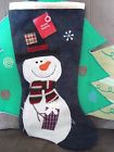 844223008036 Albertsons Christmas Stocking Snowman With Hat Scarf Quilted