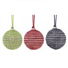 849179027834 Christmas Collection Holiday Jute Ball Ornament Trio