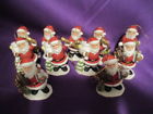 8742 Homco Lot Of Vintage Santa Ornaments Porcelain Christmas Tree