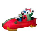 88259 Lighted Bobsled Christmas Inflatable Stakes Tethers Animatronic Holiday 001000277133