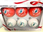 888860768847 Nfl Miami Dolphin Ornament Set Of Football Christmas