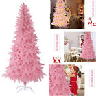 Yxt210517901259 8ft Hinged Artificial Christmas Tree Full Fir Decoration With Metal Stand Pink