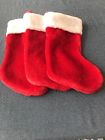 9033545 Decorative Accents Set Of Christmas Stockings Red White Faux Fur