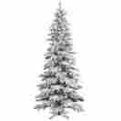 924613p Vickerman Utica Flocked Slim Pre-lit Artificial Christmas Tree