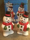 0274851 94004 Benjamin Frosty The Snowman Vintage Ceramic Salt Pepper 027485940041