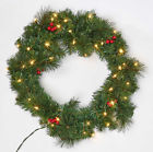 95d8a525546e46d2917164a4446f5a49 The Holiday Aisle Pine Lighted Plastic Wreath 192461287776
