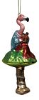 970618 Tj Christmas Pretty Pink Flamingo Playing Guitar On Palm Tree