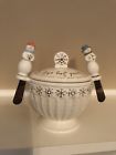 9723010 Burton Piece Ceramic Snowman Spreader And Bowl