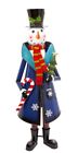980039139 Gerson New Metal Snowman Holding Candy Cane And Tree