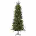 99377 Artificial Christmas Tree Fortune Bliss Collection 7.5 Feet Pencil Spruce Green Clear Lights Xmas Trees 724597399377