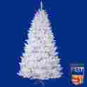 A104175 Vickerman 7.5 White Artificial Christmas Tree Unlit Sparkle Spruce 1257 Tips 734205184240