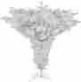 A805651 Vickerman Upside Down Christmas Tree Artificial Prelit White With Metal Stand 5.5 Feet 734205115091