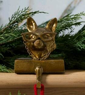 75241.00 Accent Decor Eric Eloise Fox Whimsical Bronze Metal Christmas Stocking Holder