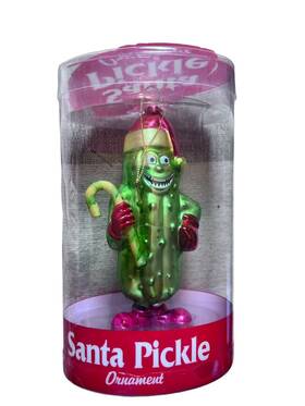 12423 Accoutrements Archie Mcphee Santa Christmas Pickle Tree Ornament Novelty Fun Gift Glass