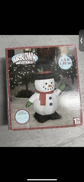 87645 Ace Trading - Holiday Decor Ze Gemmy 2016 Led Snowman 3.5 Ft. Airblown Inflatable Christmas Outdoor Decoration