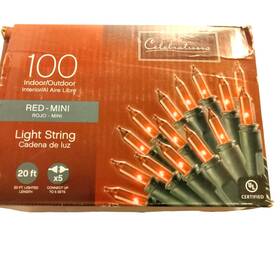Ace Trading - Wec 843518009390 Celebrations Mini Red 100 Ct String Lights Wedding Patio Deck Christmas 20 Ft