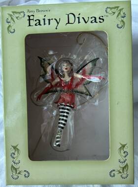 M4807 Add An Accent Fairy Divas Holly Diva Christmas Ornament 2002 Retired New In Box