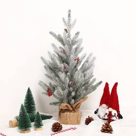 Adeeing 196336328564 24 Inch Pre-lit Artificial Tabletop Mini Christmas Tree With Lights Sma