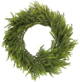 Admired By Nature 736180036028 25 Inch Faux Chinese Ceder Holiday Christmas Wreath For Front Door Home Decor Wa