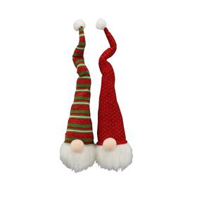 Abn5d012-rdgrn Admired By Nature Nordic Nisse Gnome 15-inch Christmas Plush Head Orna