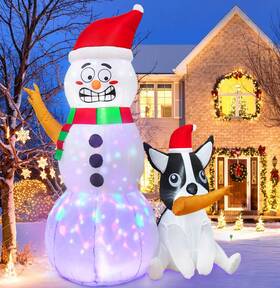S-cq-xrgz-uk-1 Aerwo 6ft Christmas Inflatables Outdoor Decorations Funny Inflatable Snowman With