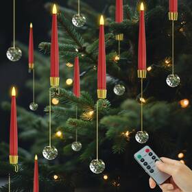 Mbgl23 Afineth Christmas Tree Candles With Remote Red Battery Operated L