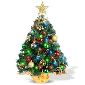 Sds001 Agirl Tabletop Christmas Tree 22 Inch Mini Artificial 30 Led String Lights Xmas Decor