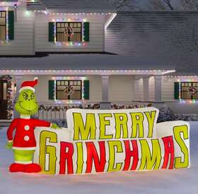Air Blown 093149447133 Christmas Inflatable Lighted Grinch Outdoor Decoration Lawn Decor Led