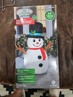 Airblown Inflatables 086786990230 Gemmy Snowman Led 4ft Christmas Inflatable Tested