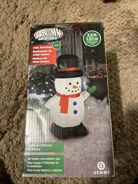 Airblown Inflatables 789112736044 Gemmy Inflatable Snowman Led 4ft Christmas